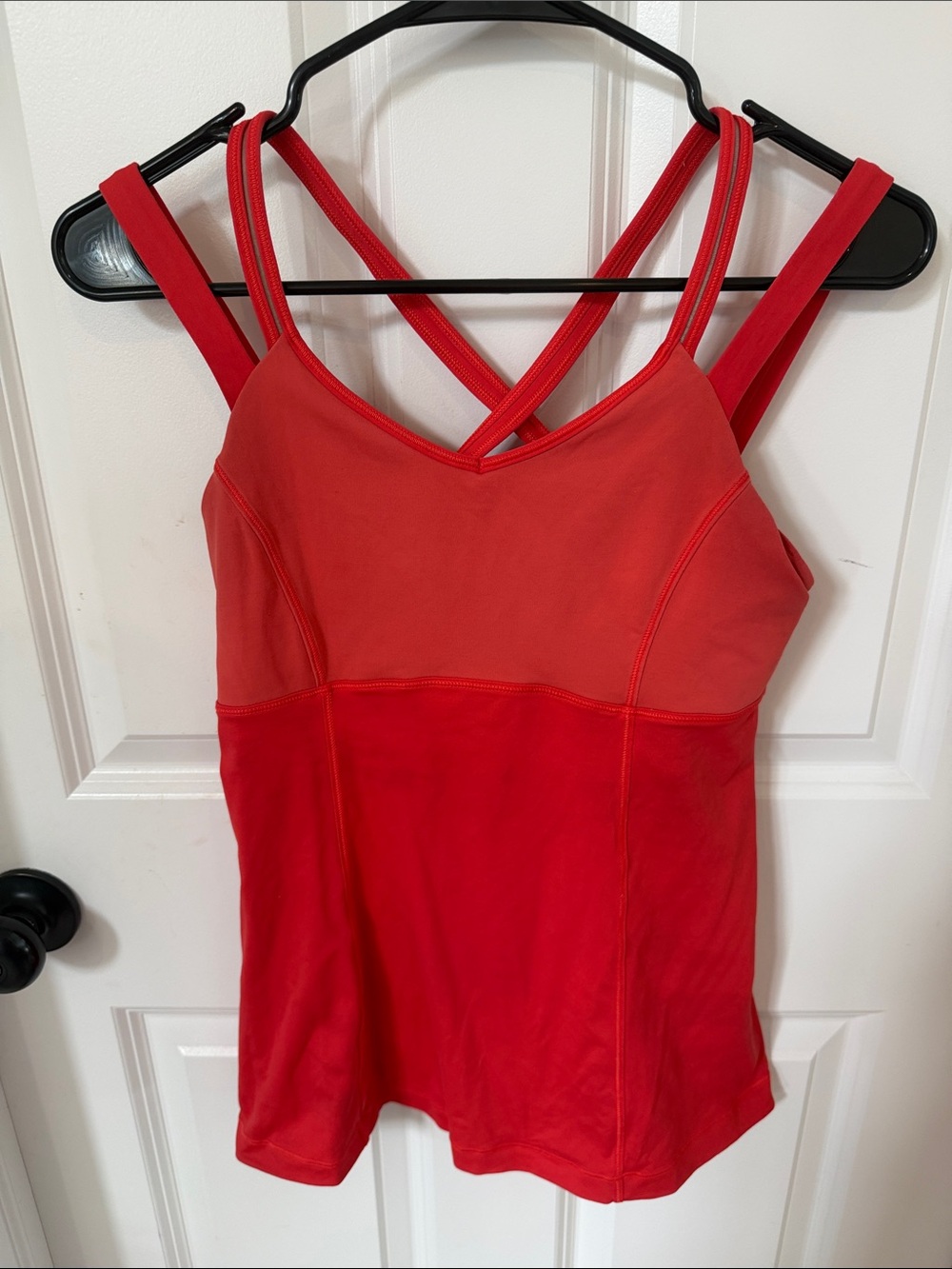 lululemon athletica Red Strappy Double-Back Tank with shelf bra